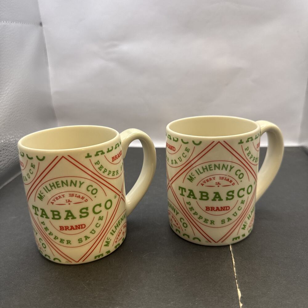 Tabasco Tableware Collection McIlhenny Co Coffee Mug 12oz Lot Of 2